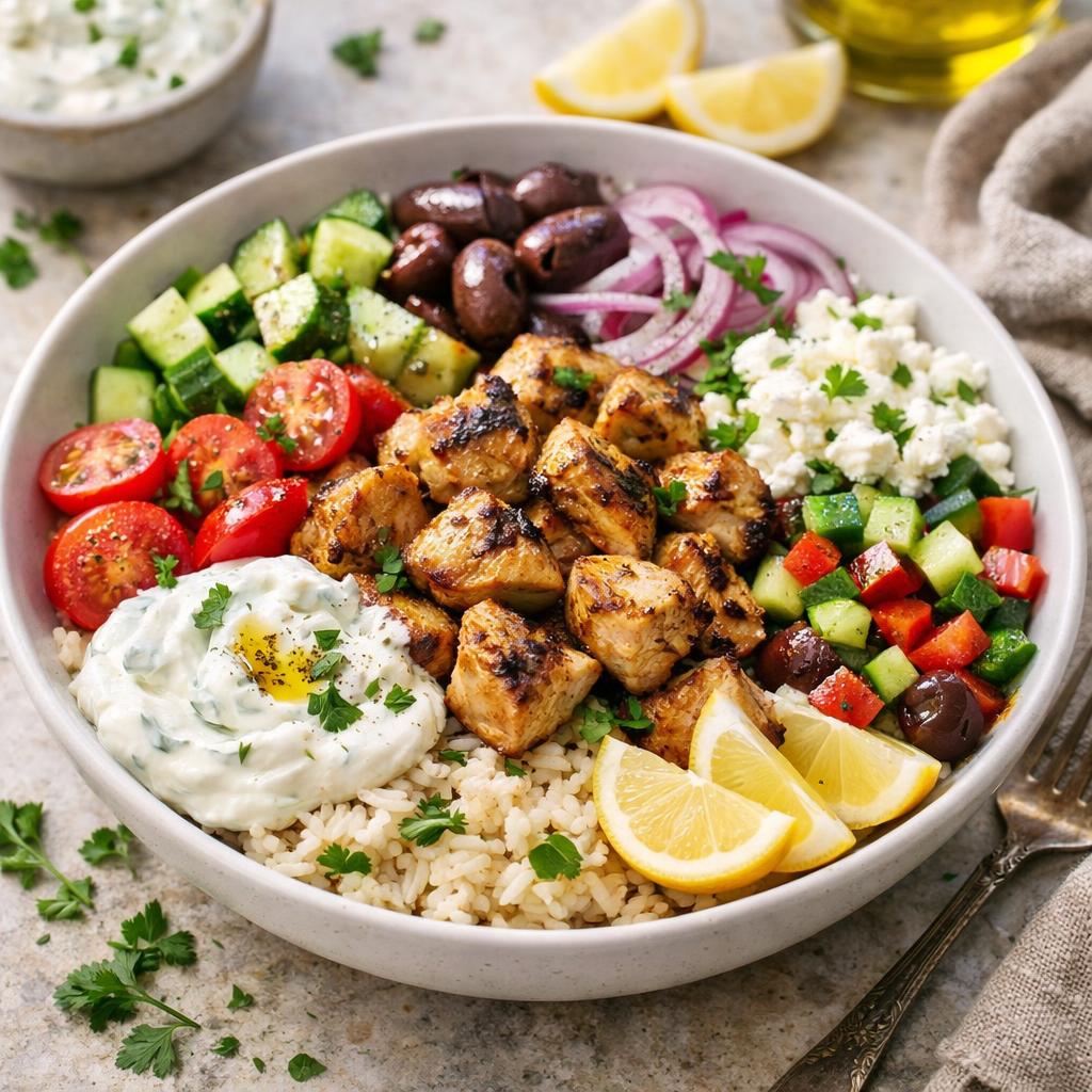 20-Minute Chicken Souvlaki Bowls