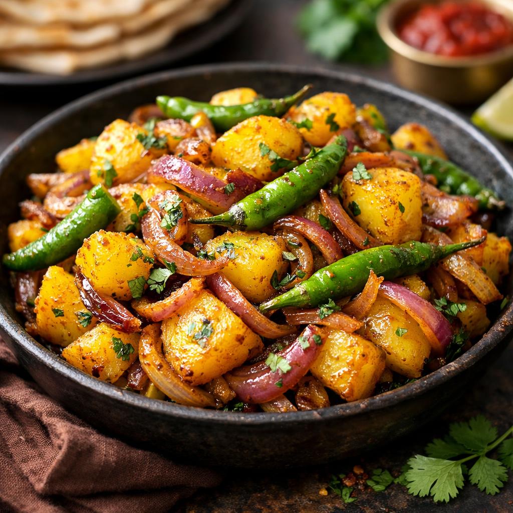 Aaloo Pyaaz Hari Mirch Bhaji
