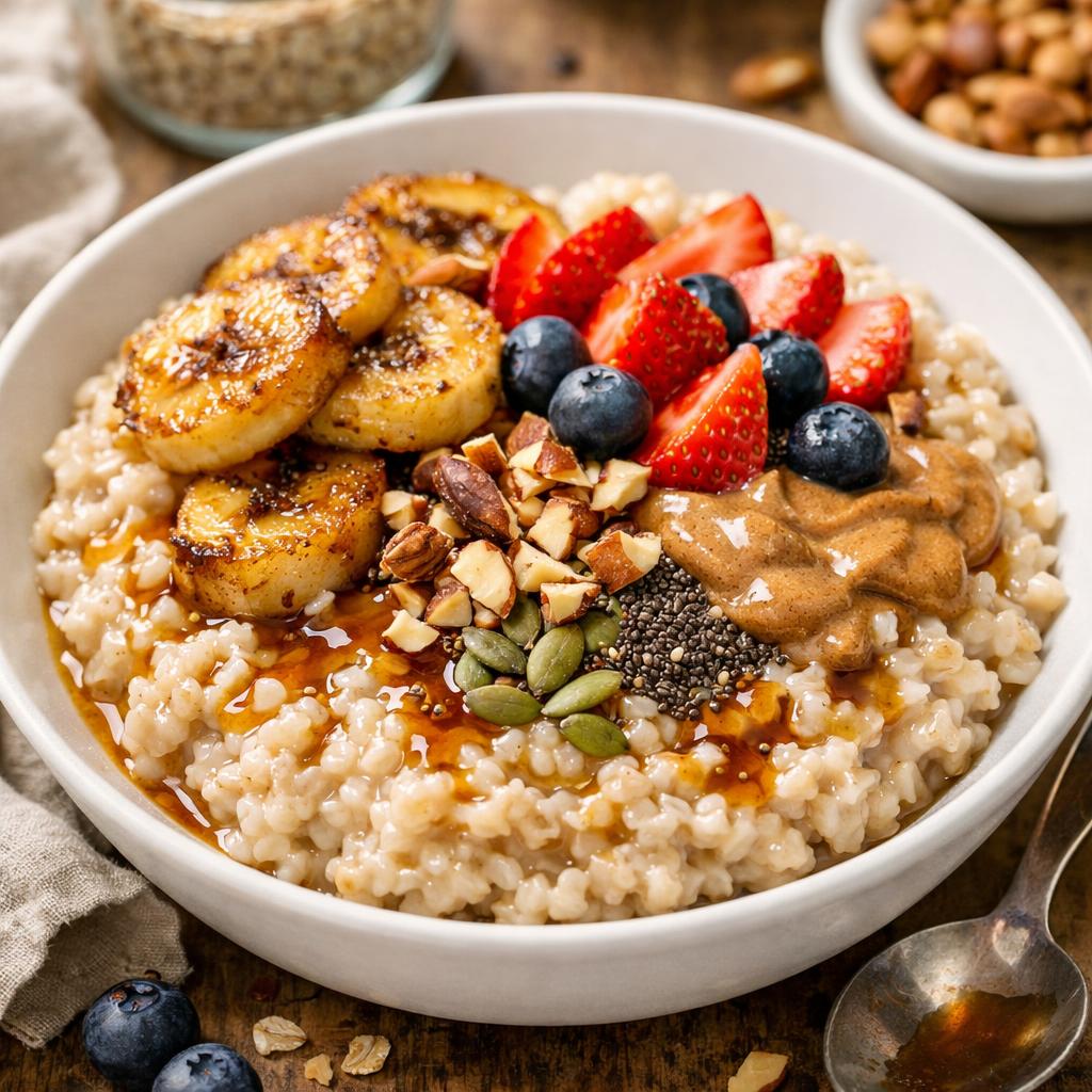 Batch Cook Steel Cut Oats with Toppings