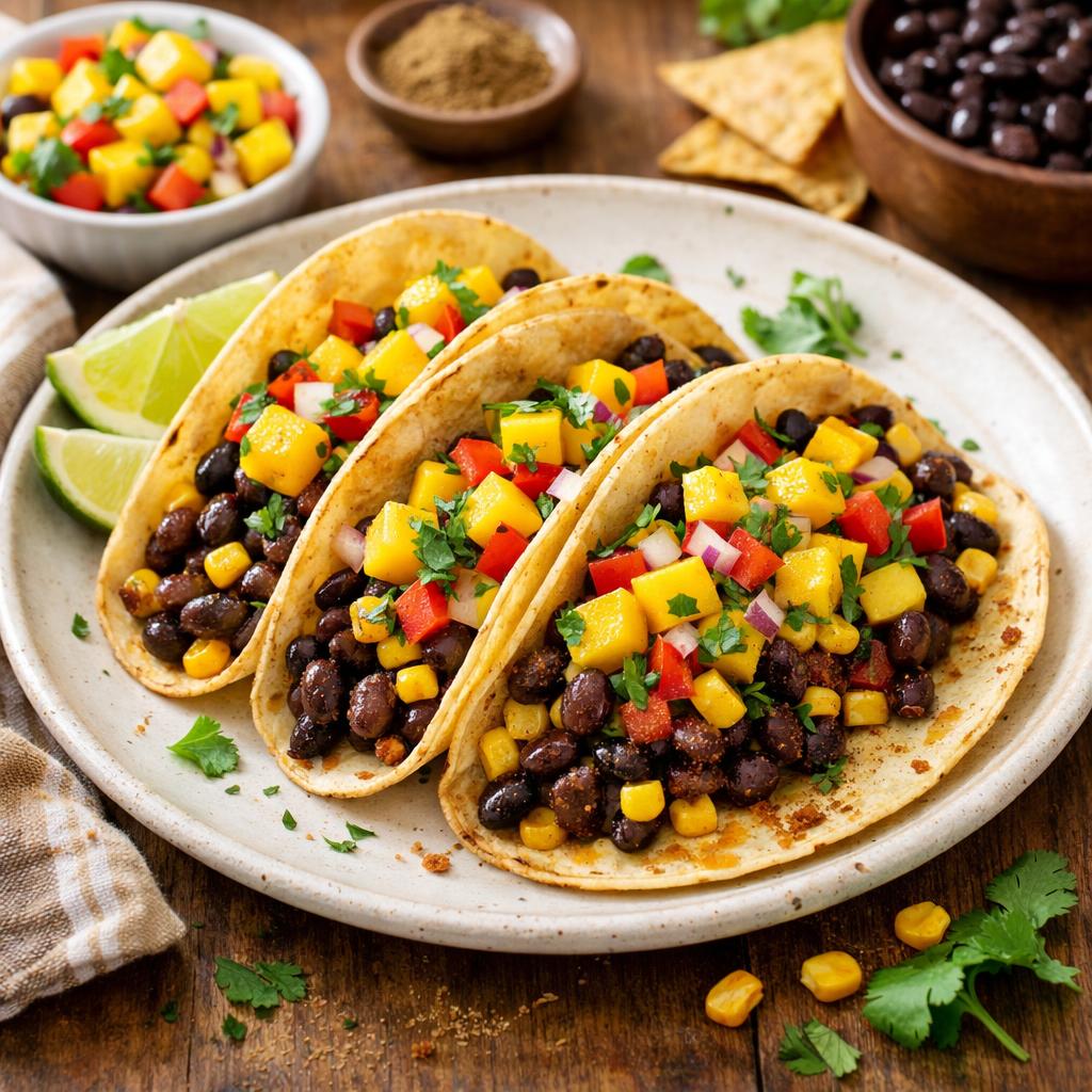Black Bean Tacos with Mango Salsa