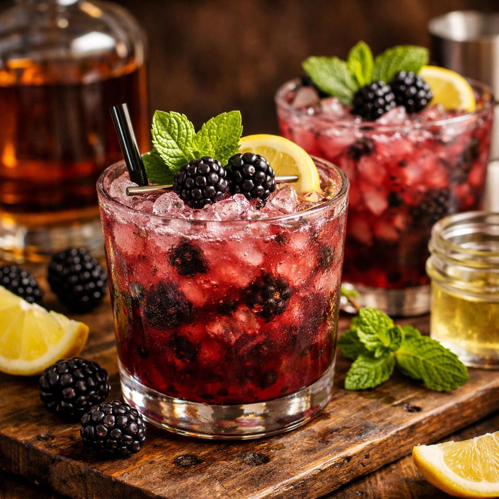 Blackberry Bourbon Smash Cocktail