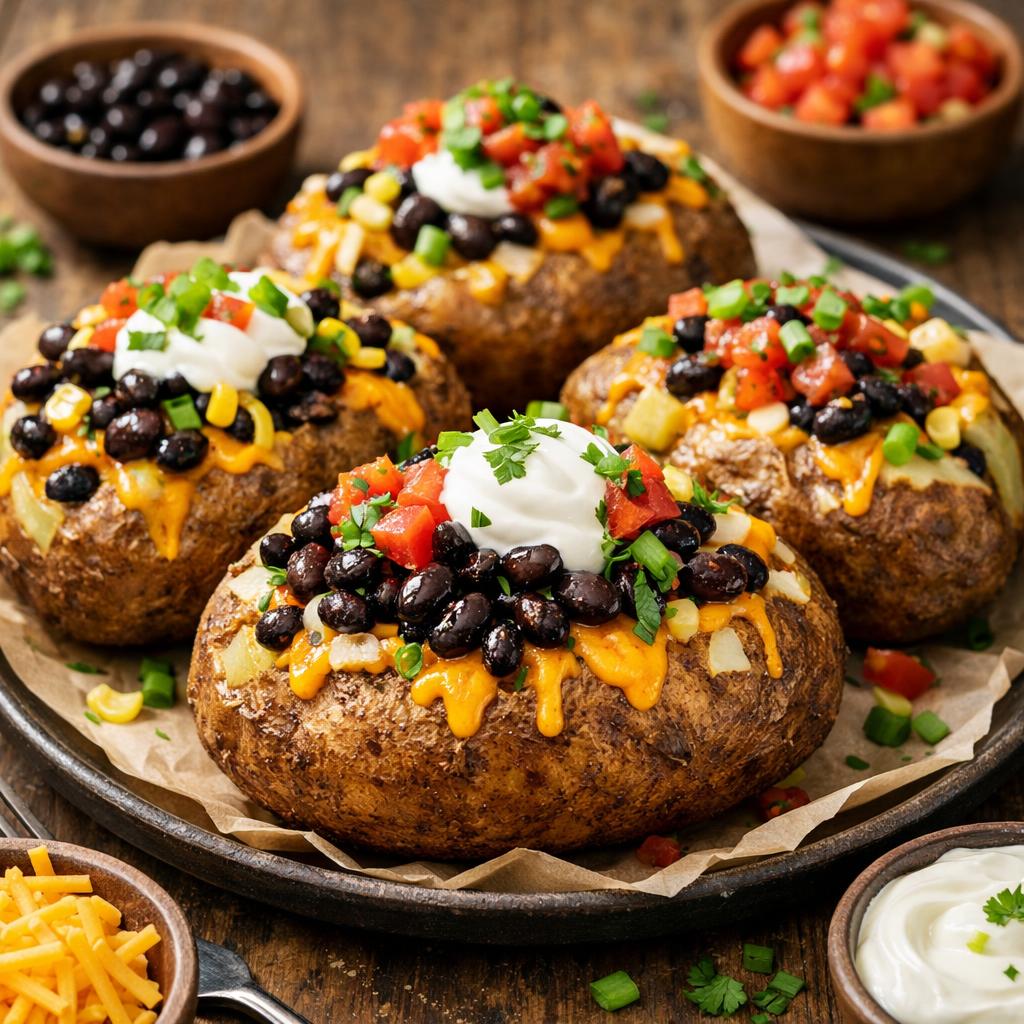 Budget Baked Potatoes with Toppings