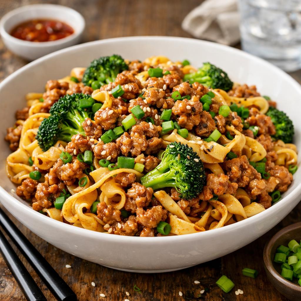 Budget Ground Pork and Noodle Bowl