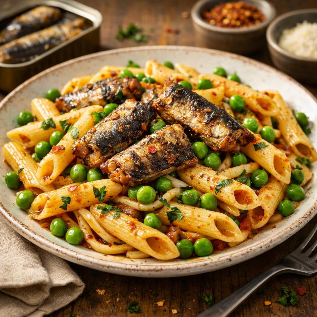 Budget Sardine and Pasta Meal