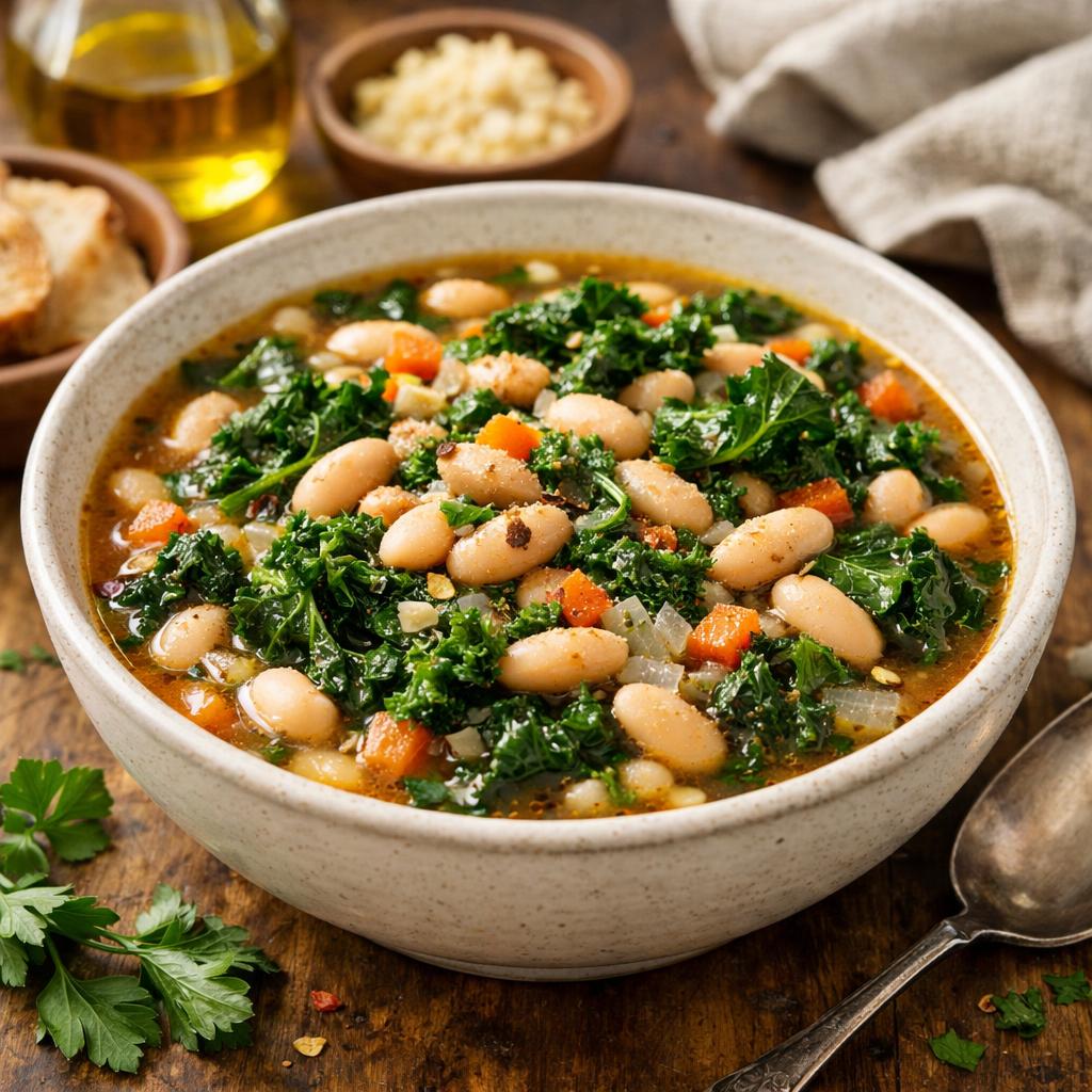 Budget White Bean and Kale Soup