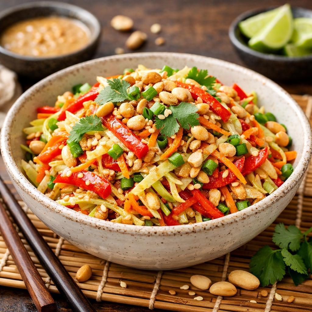 Cheap Asian Slaw with Peanut Dressing