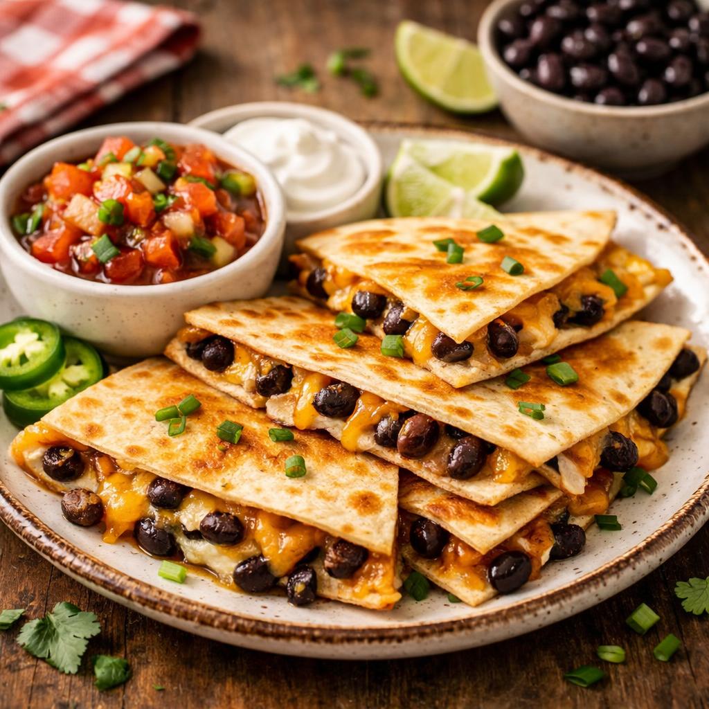 Cheap Bean Quesadillas with Salsa