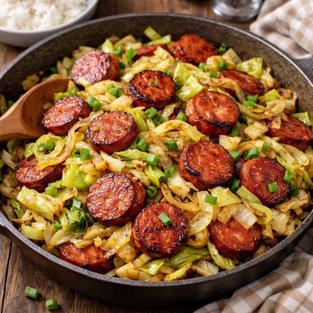 Cheap Cabbage and Sausage Stir Fry