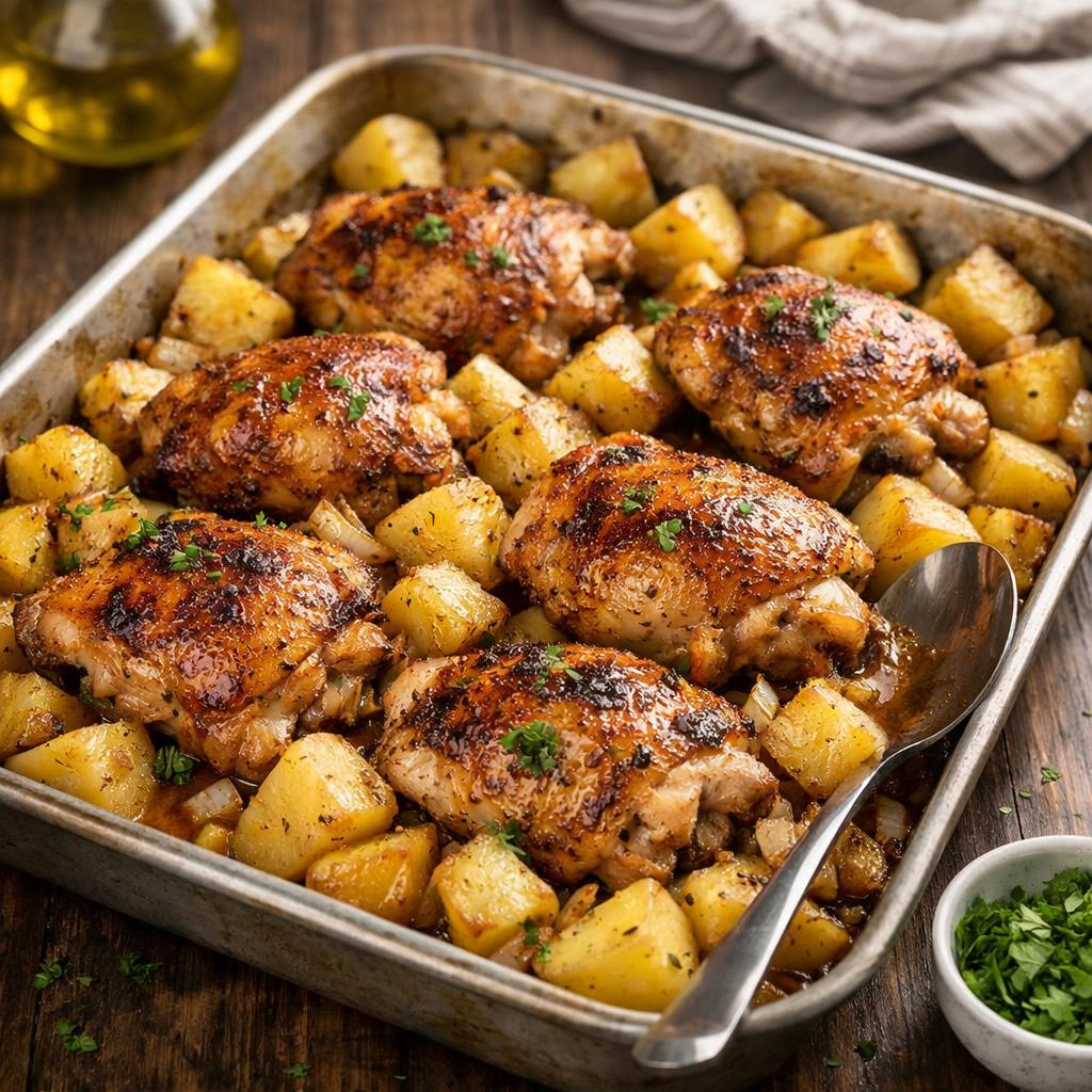 Cheap Chicken Thigh and Potato Bake