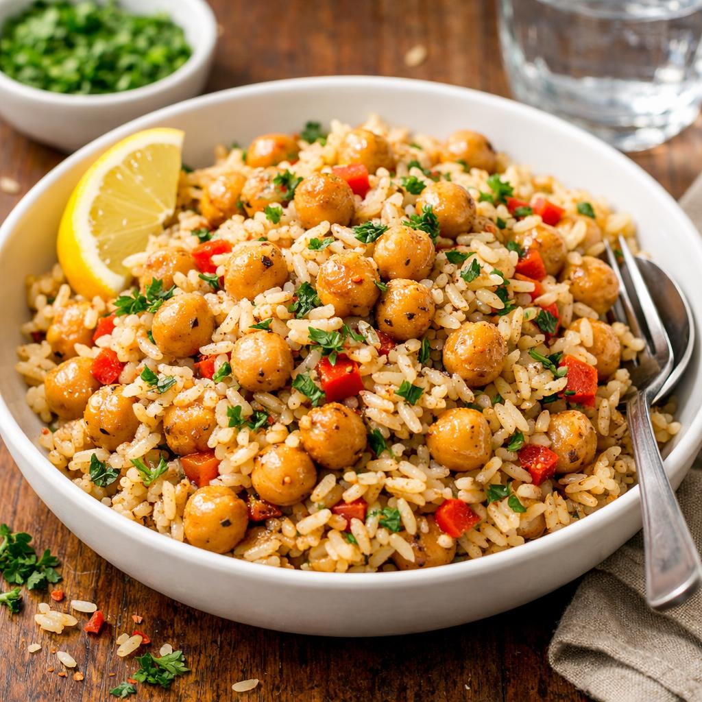 Cheap Chickpea and Rice Pilaf Budget Dinner