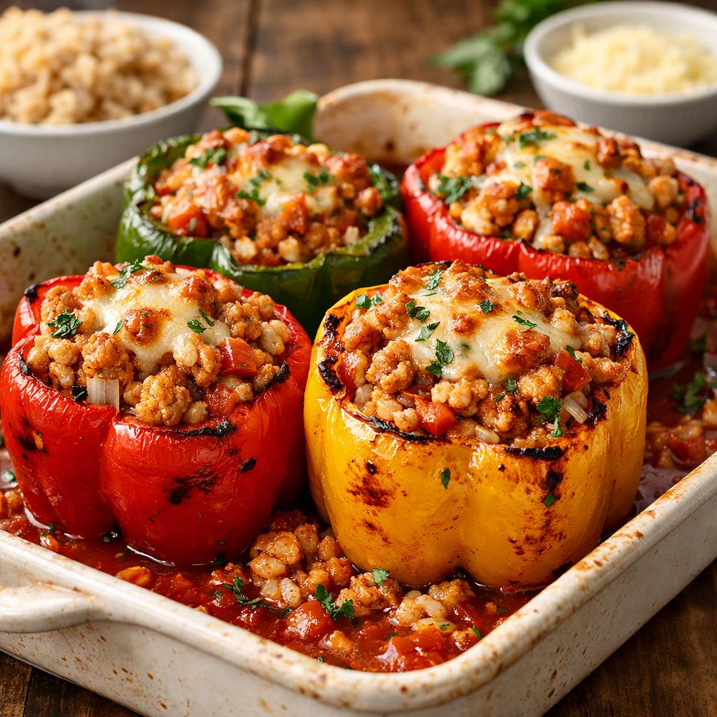 Cheap Ground Turkey Stuffed Peppers