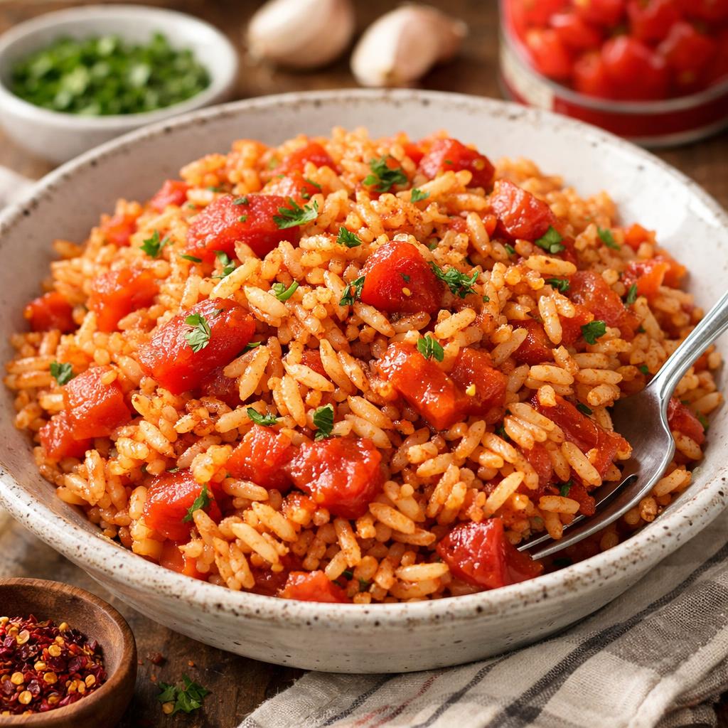 Cheap Tomato Rice with Canned Tomatoes