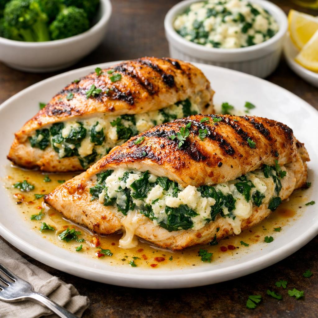 Chicken Breast Stuffed with Spinach and Cheese