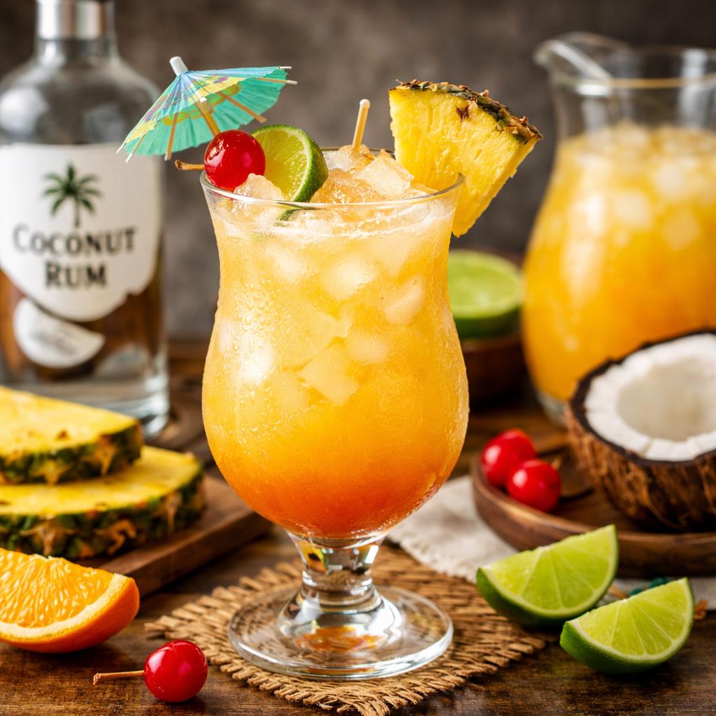 Coconut Rum Punch Tropical Cocktail