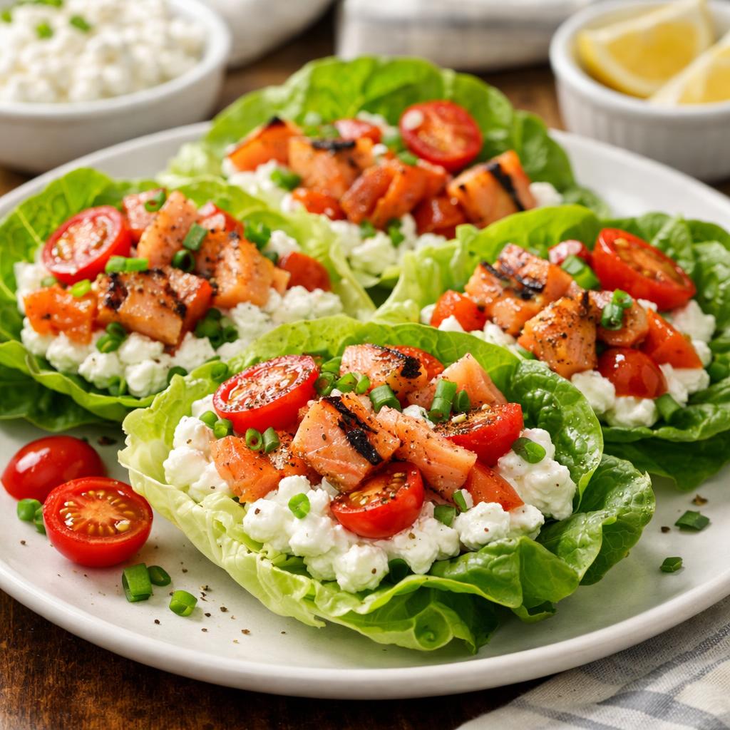 Cottage Cheese and Salmon Lettuce Cups