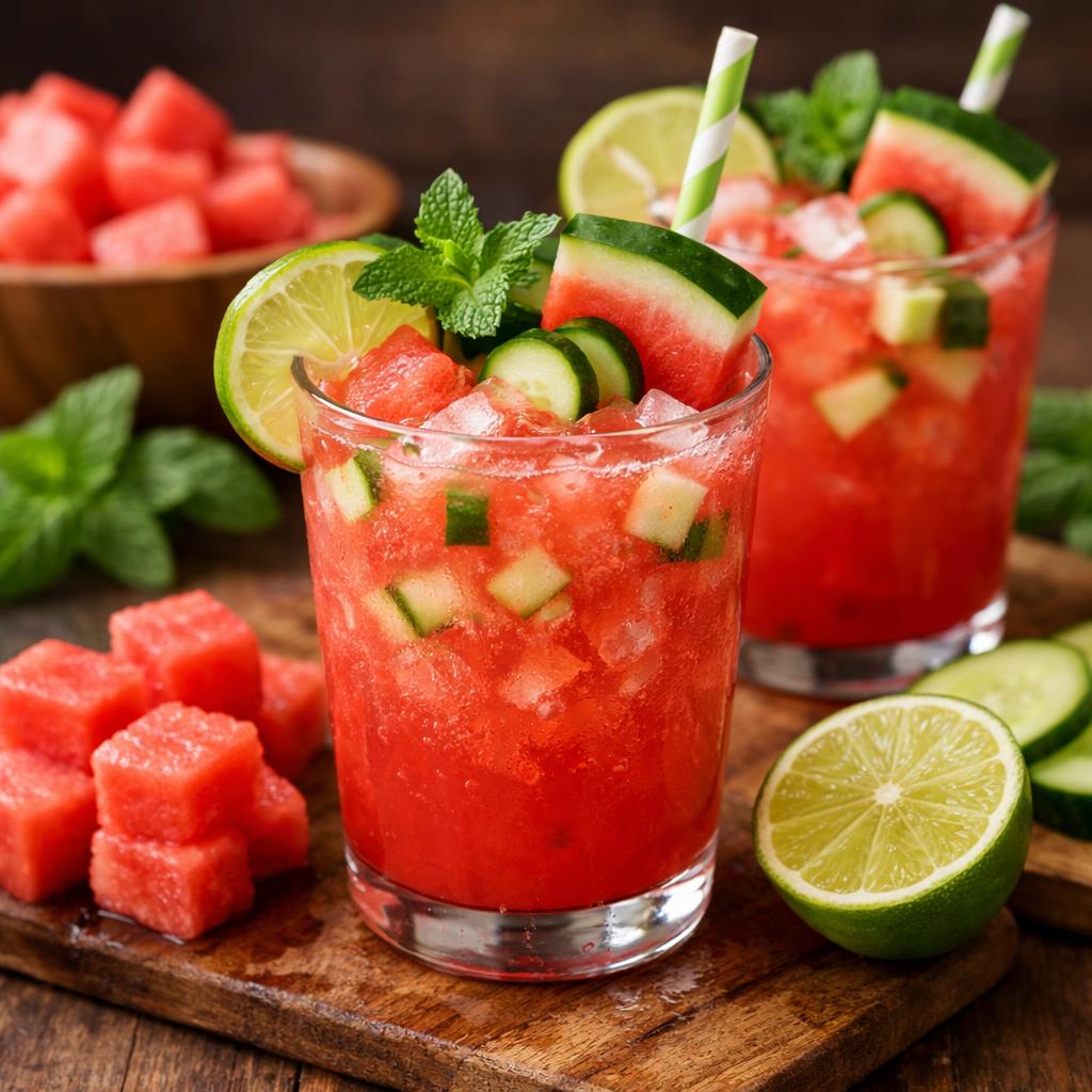 Cucumber Watermelon Agua Fresca Mocktail