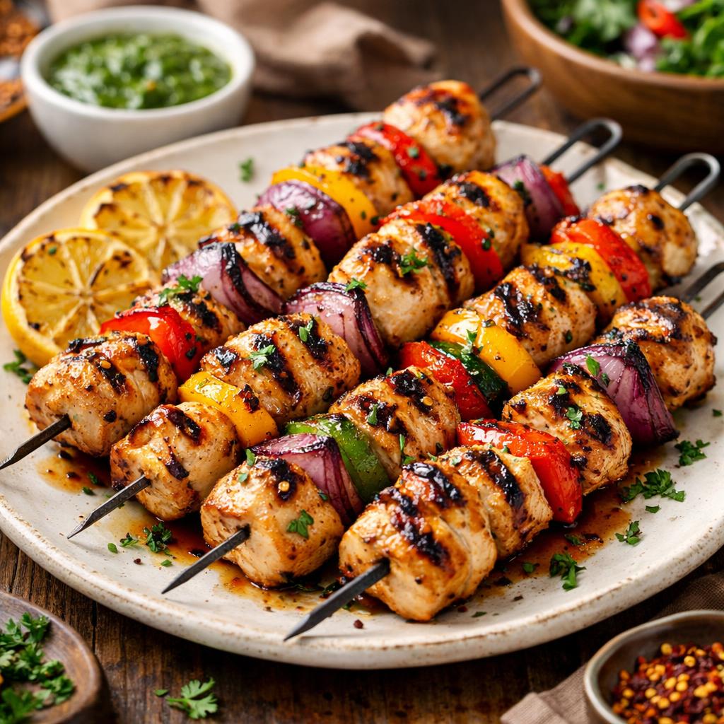 Grilled Chicken and Vegetable Skewers