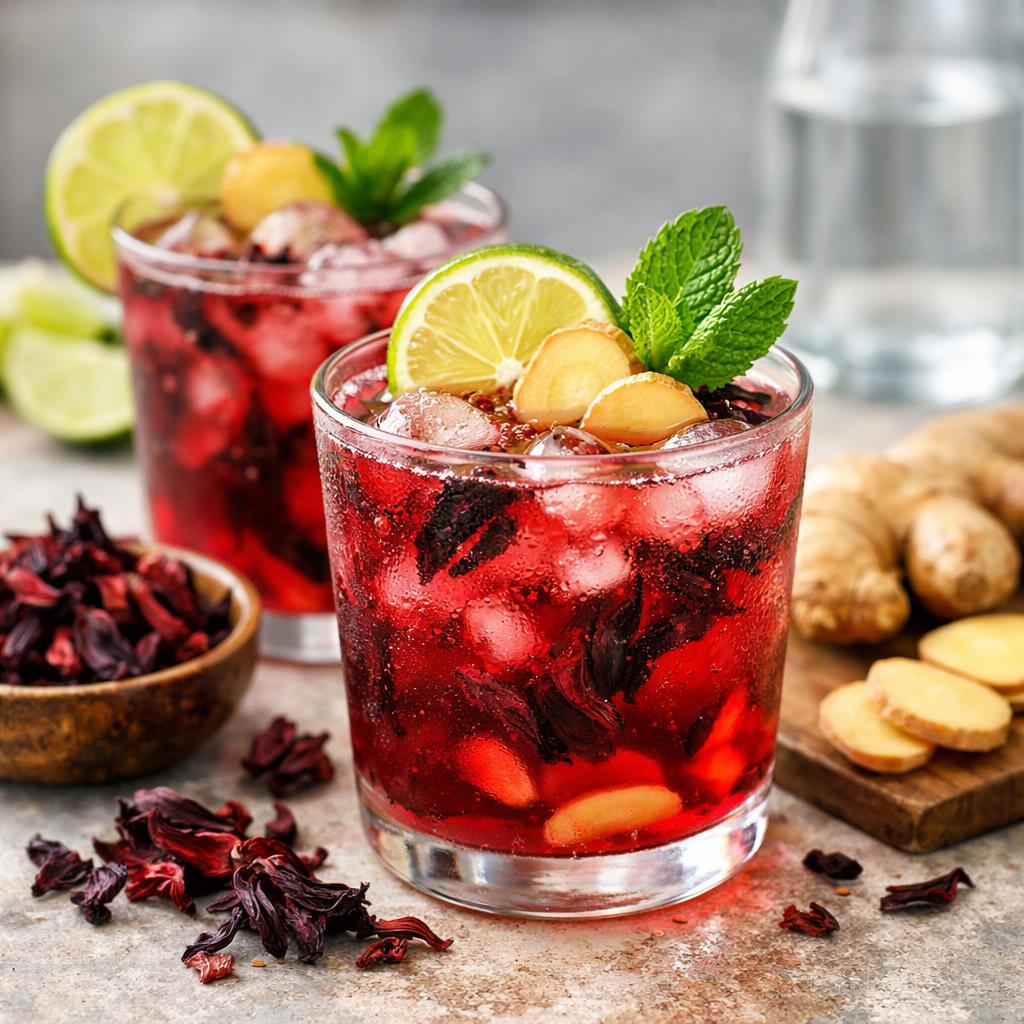Hibiscus Ginger Mocktail