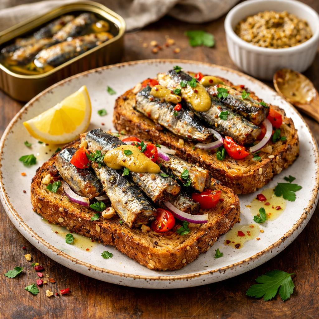 High Protein Canned Sardines on Toast