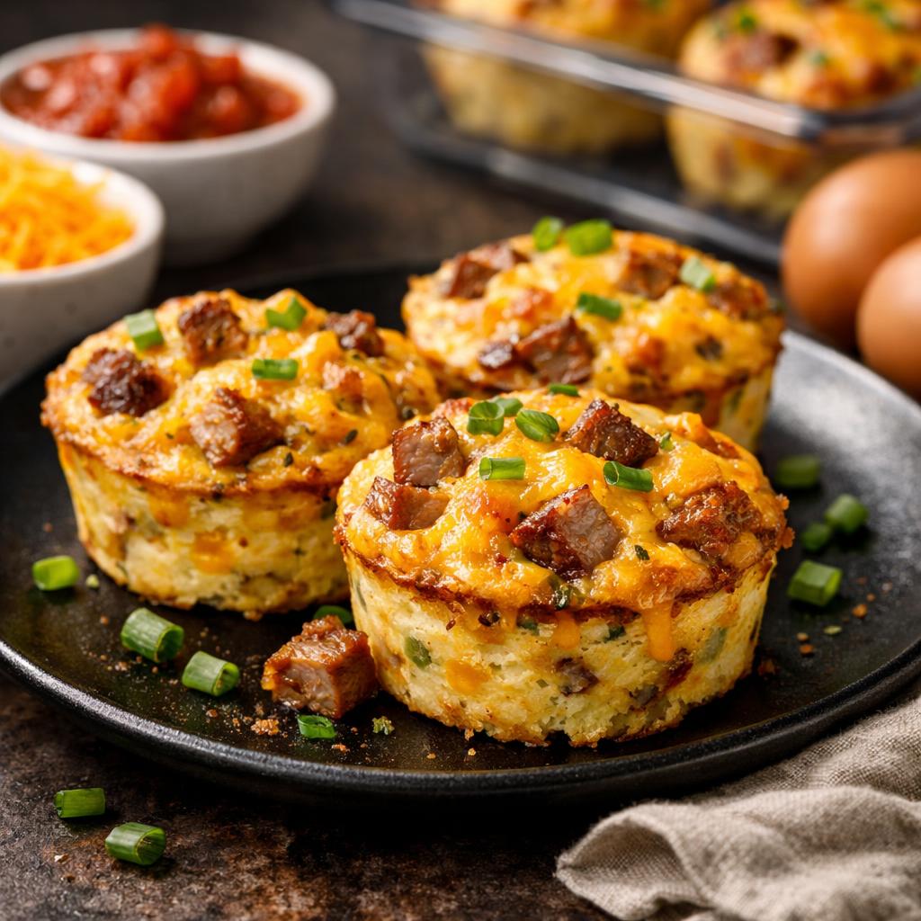 High Protein Egg Muffins with Meat and Cheese
