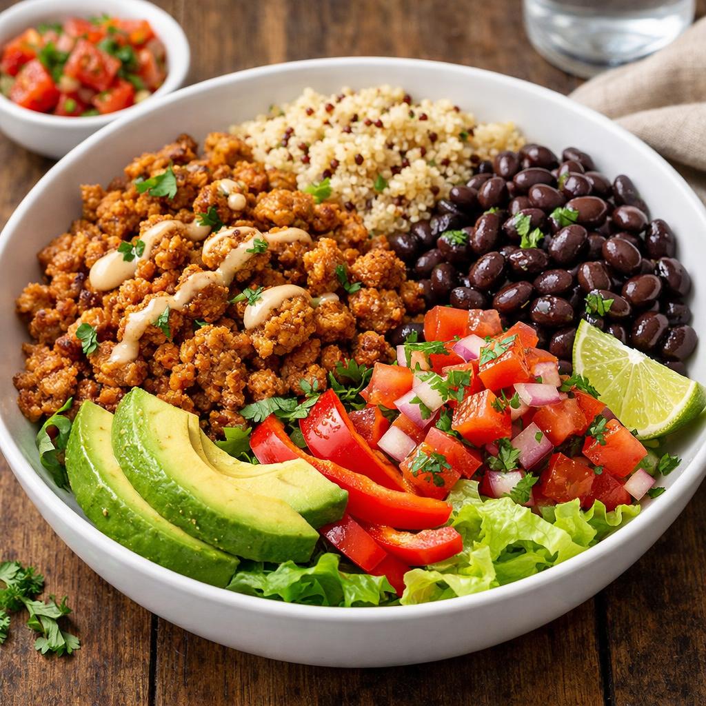 High Protein Ground Turkey Taco Bowl