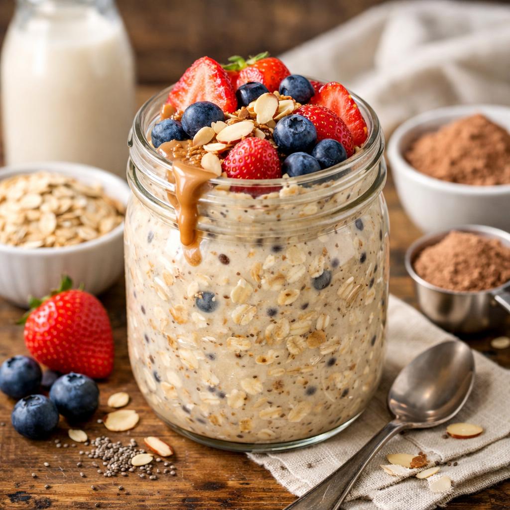 High Protein Overnight Oats with Protein Powder