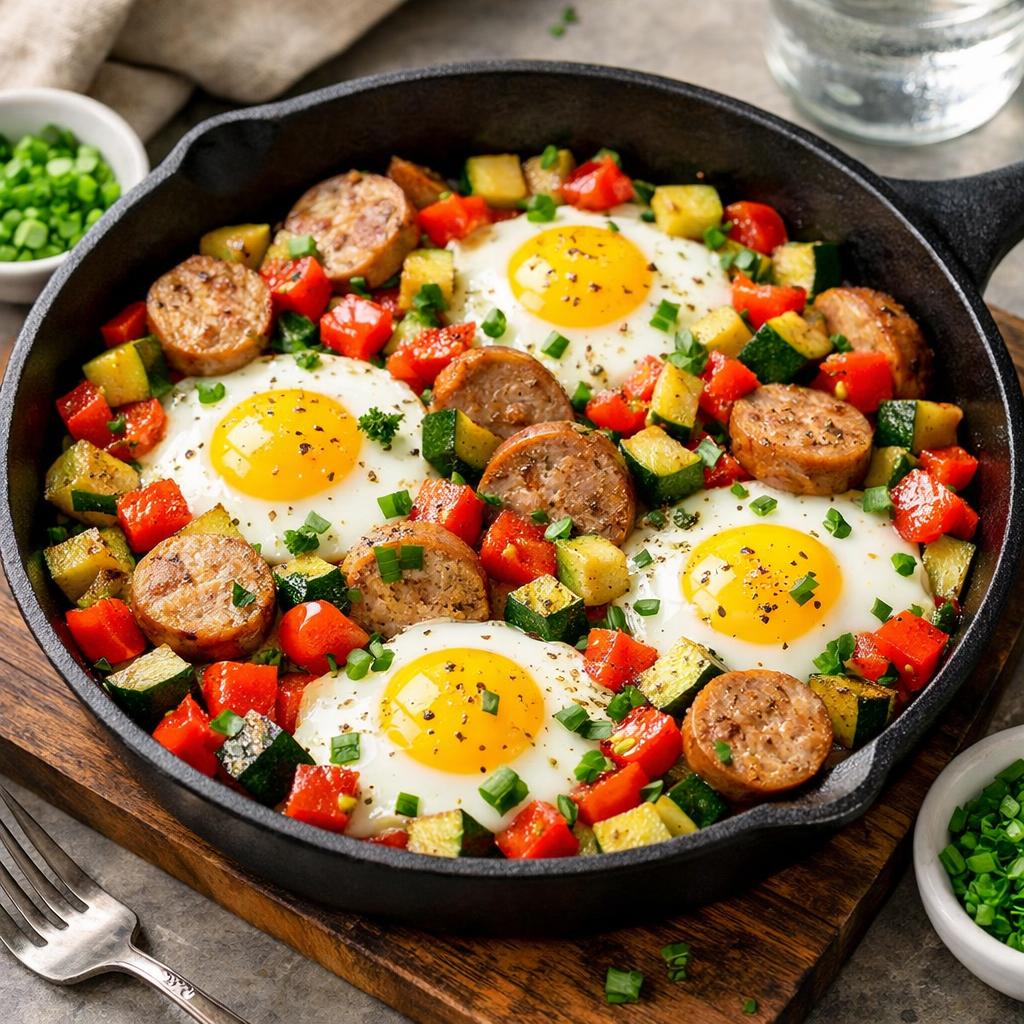 High Protein Sausage and Egg Breakfast Skillet