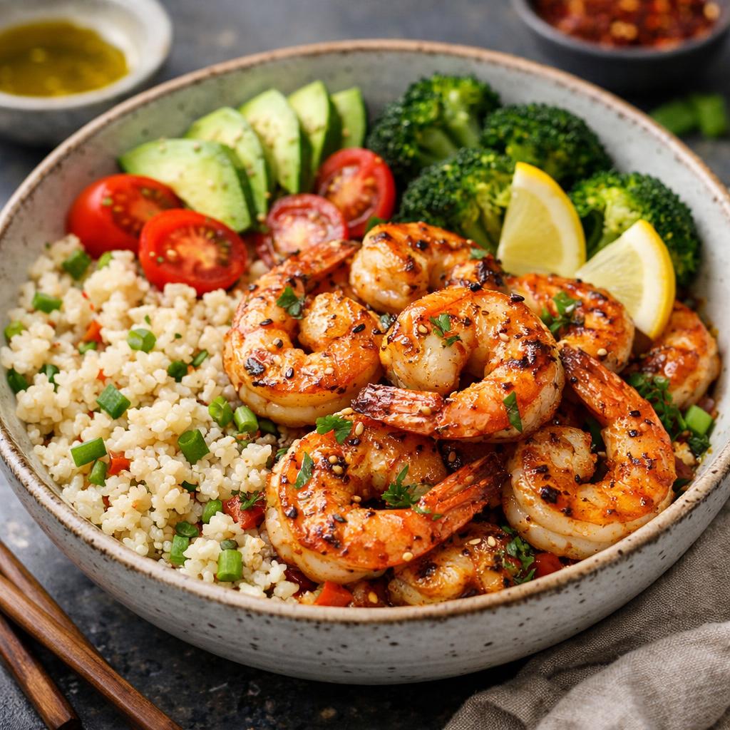 High Protein Shrimp and Cauliflower Rice Bowl