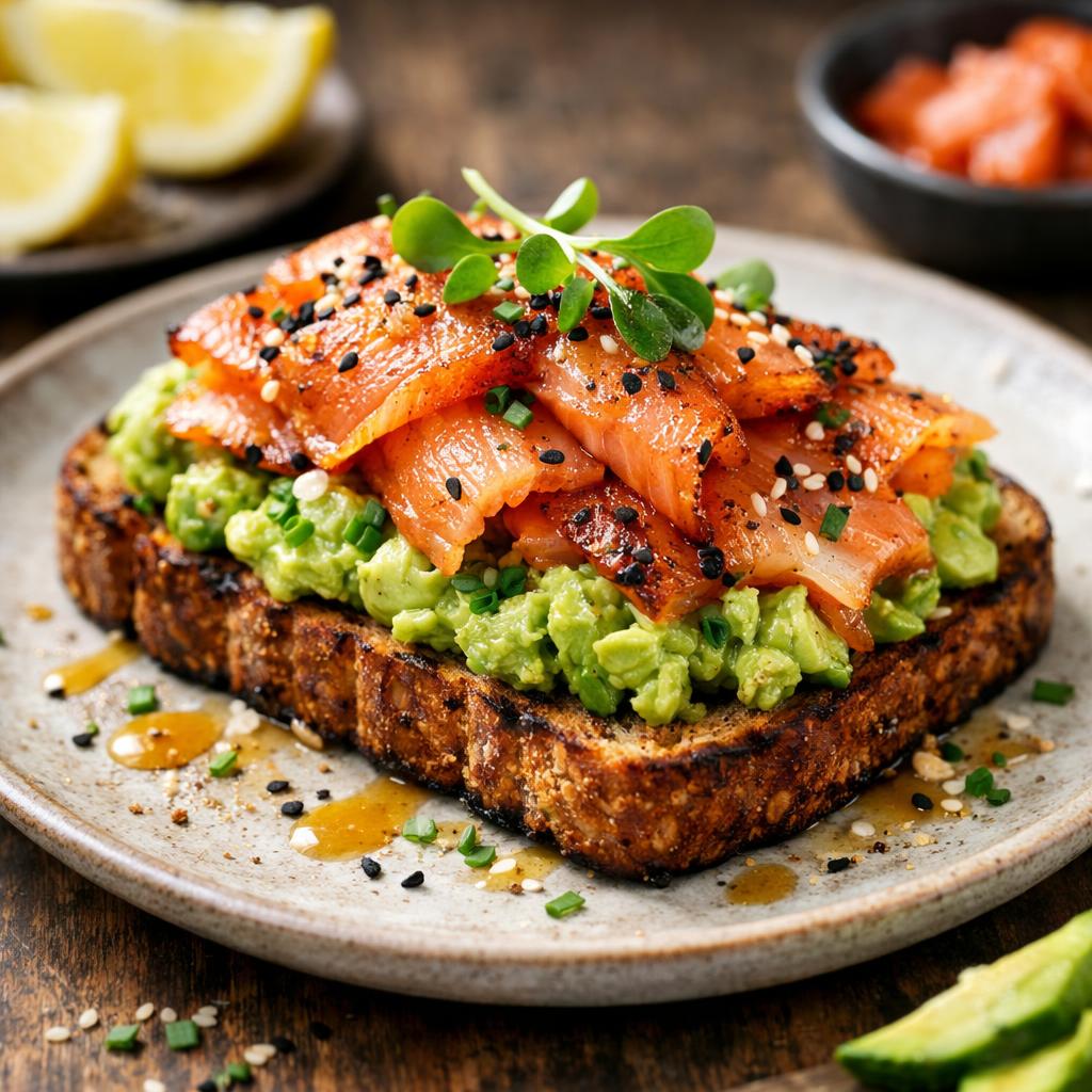High Protein Smoked Salmon Avocado Toast