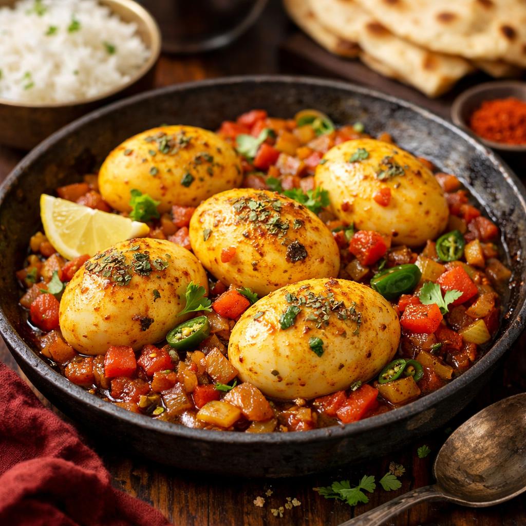 Indian Spiced Masala Eggs with Onion, Tomato & Oregano