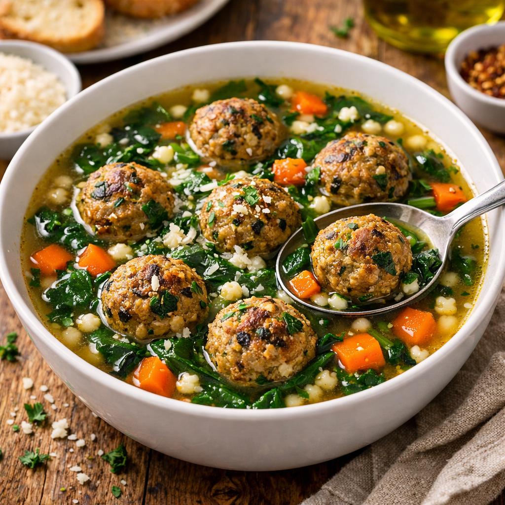 Italian Wedding Soup Vegetarian Style