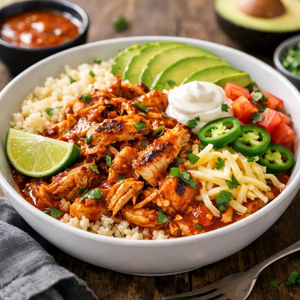 Keto Chicken Enchilada Bowl
