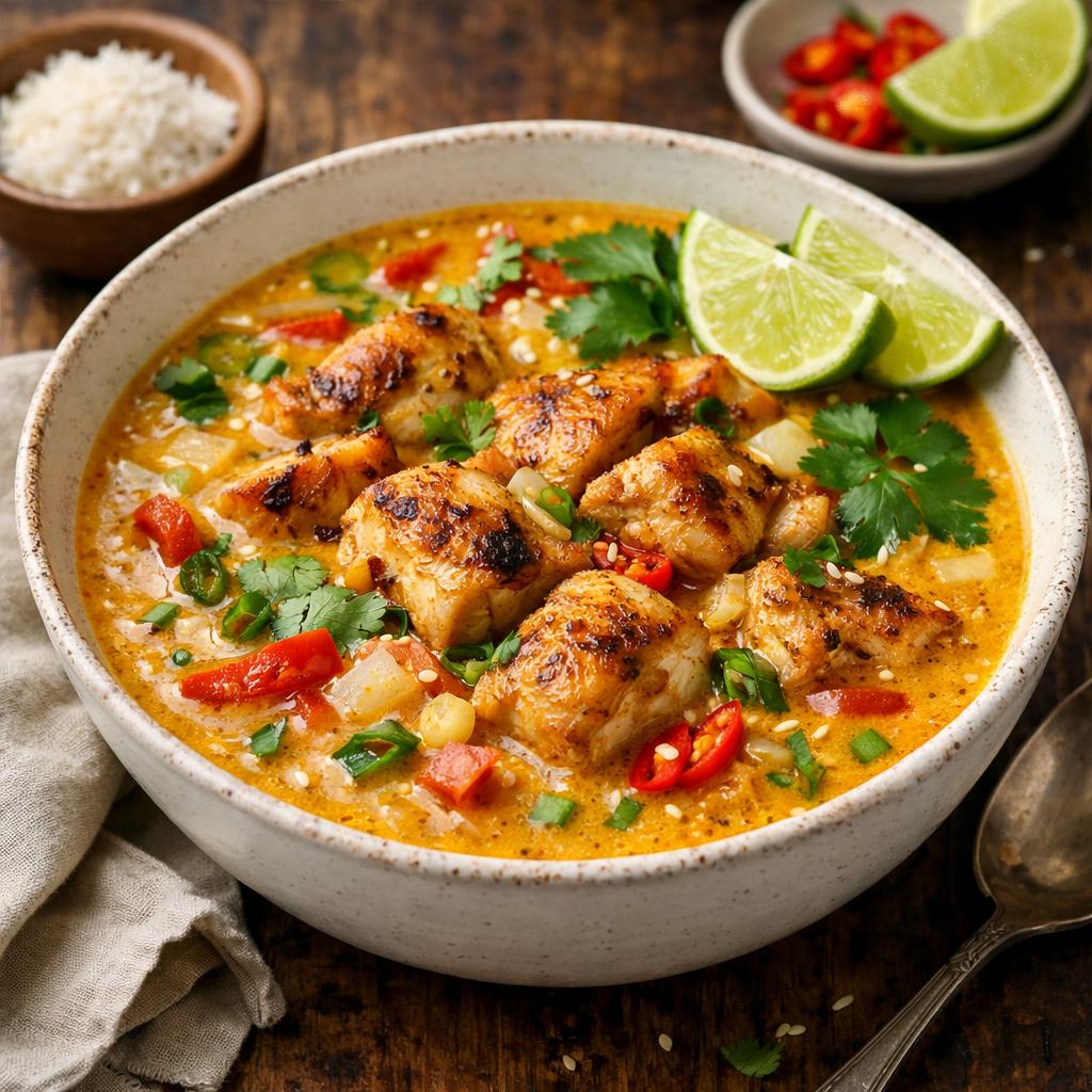 Keto Coconut Curry Chicken Soup