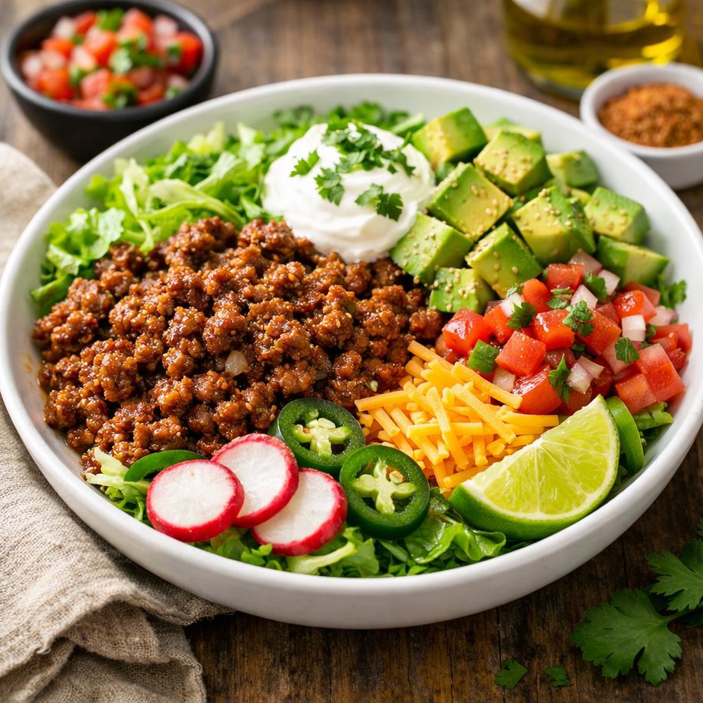 Keto Ground Beef Taco Bowl
