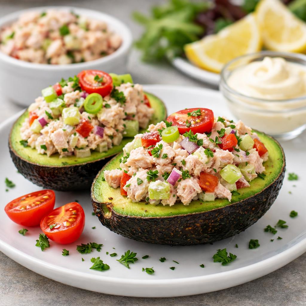 Keto Tuna Salad Stuffed Avocado
