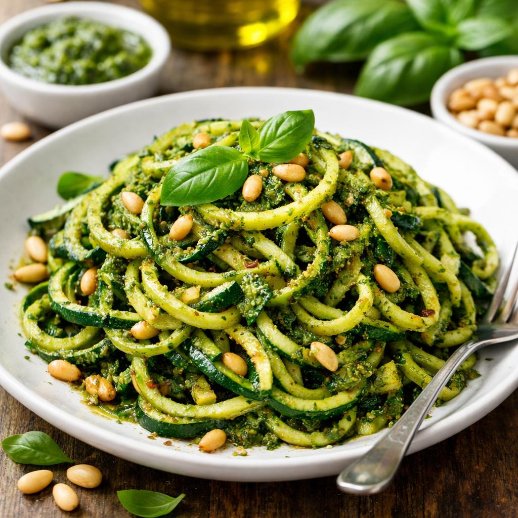 Keto Zucchini Noodles with Pesto