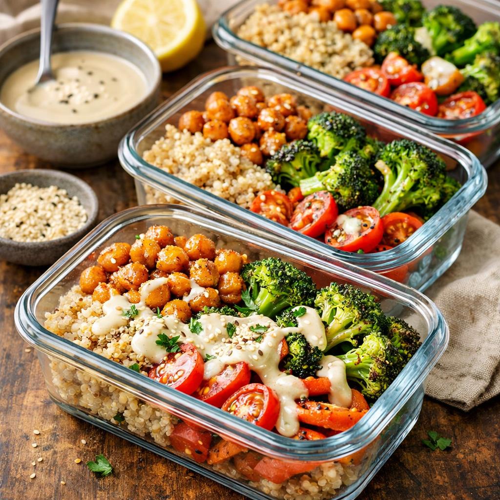 Meal Prep Buddha Bowls with Tahini Dressing
