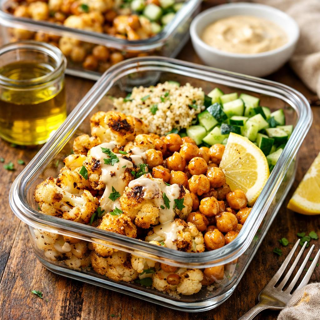 Meal Prep Cauliflower and Chickpea Bowls
