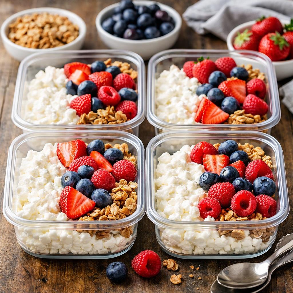 Meal Prep Cottage Cheese and Berry Protein Bowls