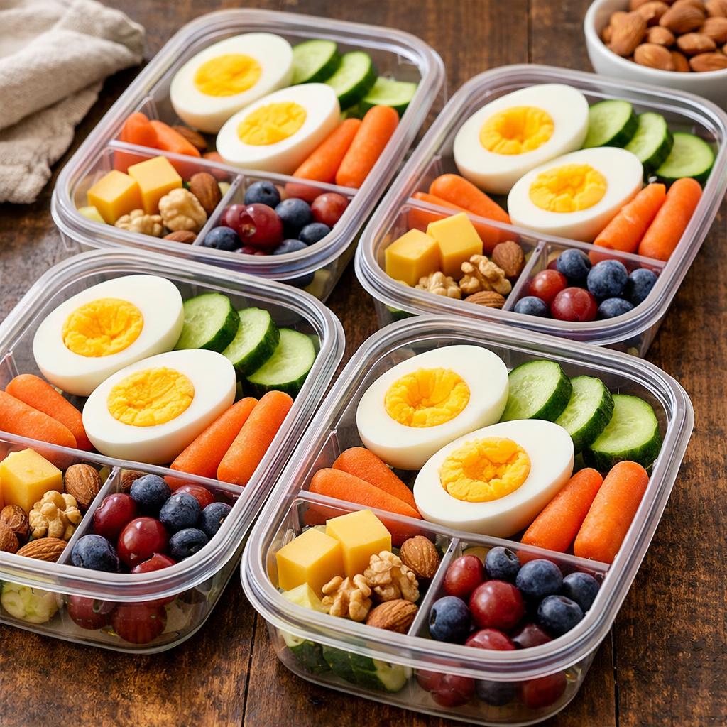 Meal Prep Hard Boiled Eggs and Snack Boxes