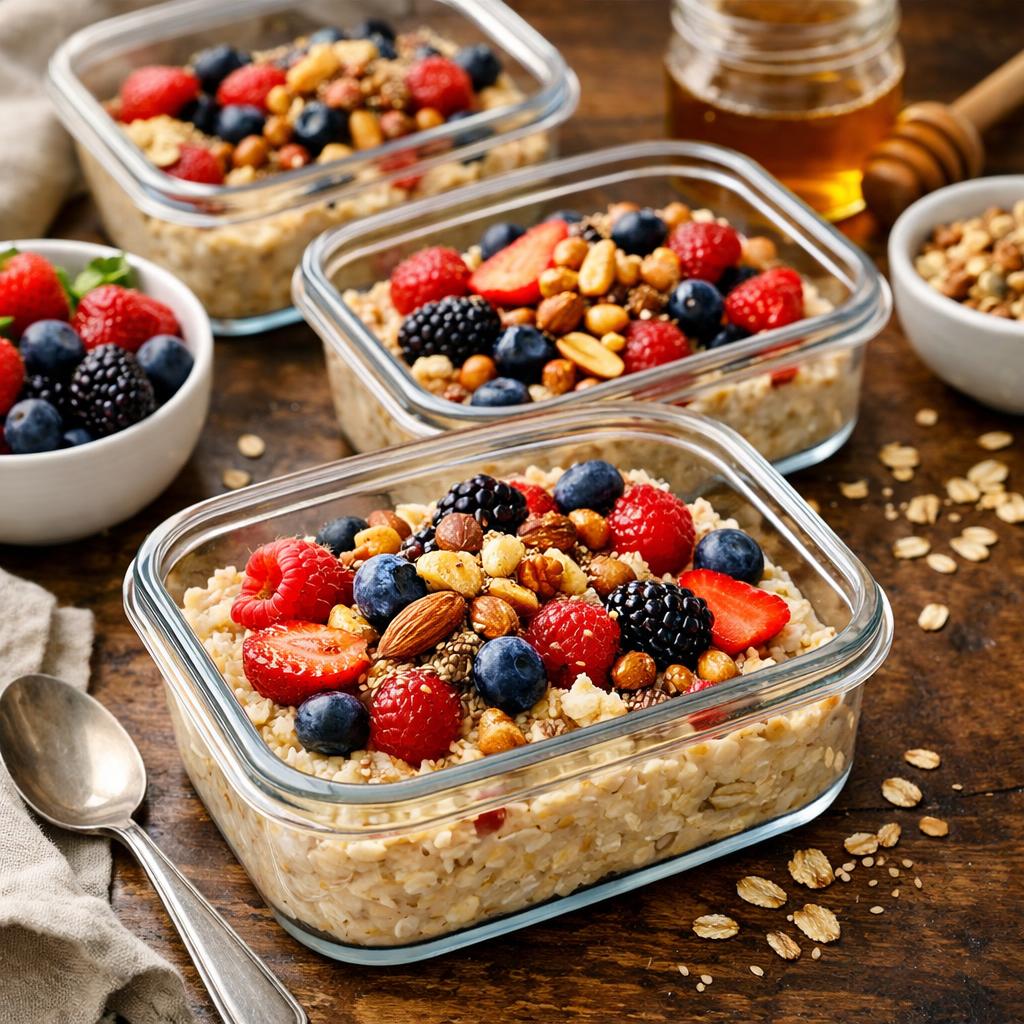 Meal Prep Loaded Oatmeal with Fruit and Nuts
