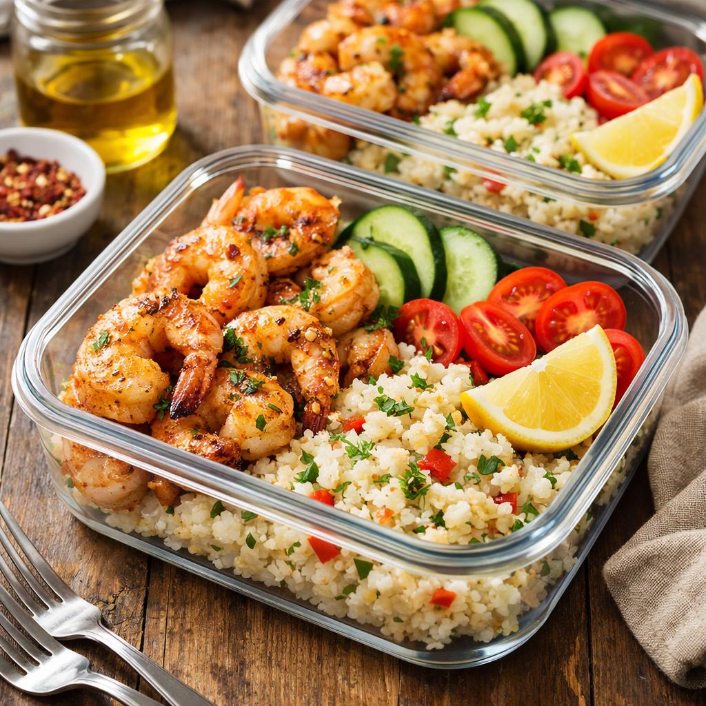 Meal Prep Shrimp and Cauliflower Rice Bowls