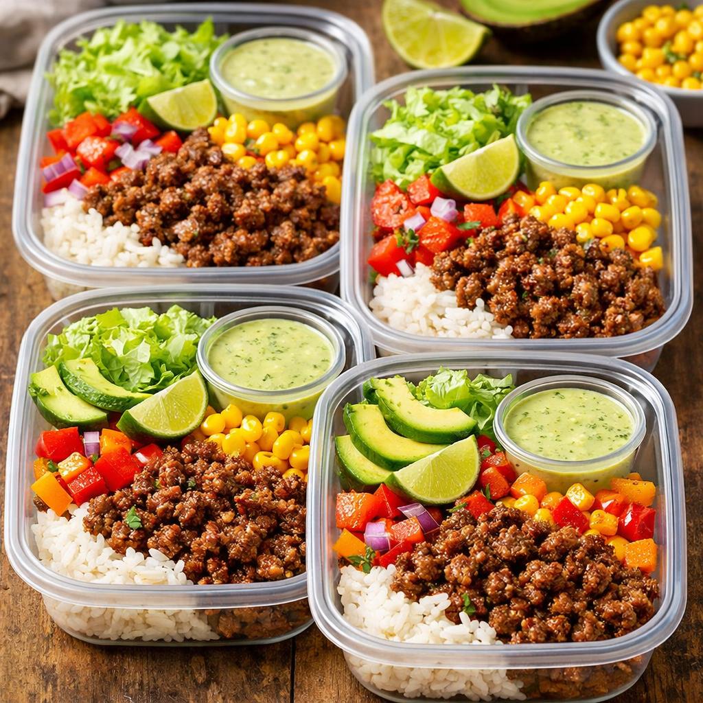 Meal Prep Taco Bowls with Ground Beef