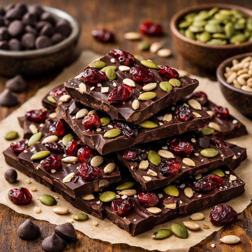 Nut-Free Chocolate Bark with Seeds and Cranberries