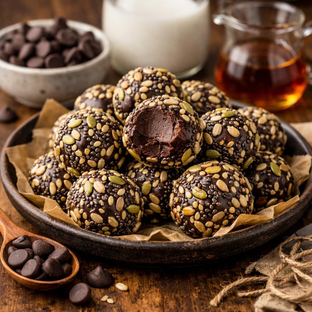 Nut-Free Chocolate Truffles with Seed Coating