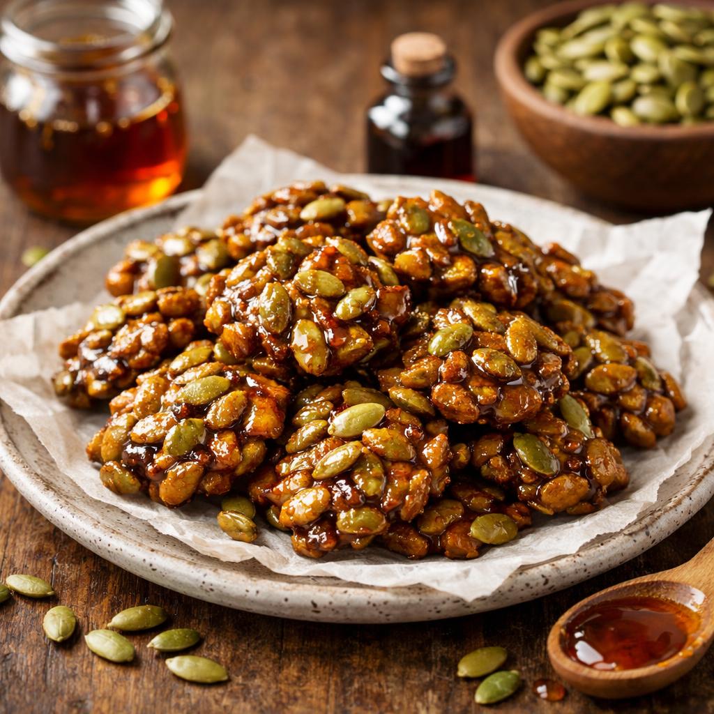 Nut-Free Praline Style Pumpkin Seed Clusters