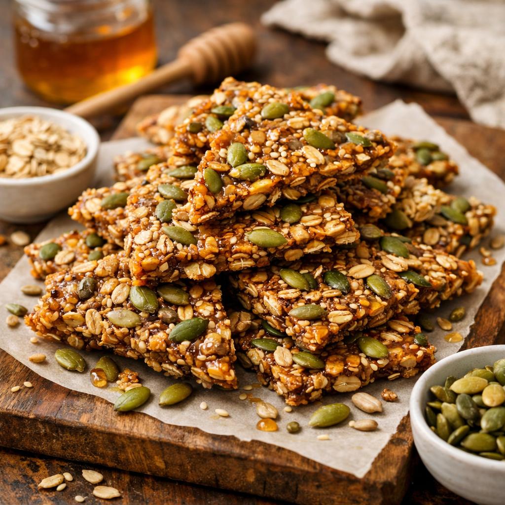 Nut-Free Seedy Granola Bark with Honey