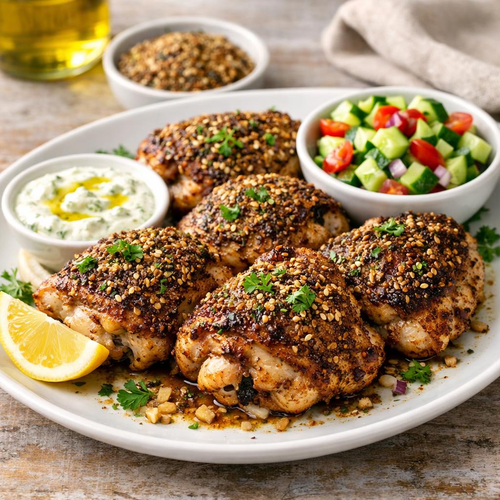 Nut-Free Za'atar Seed Crusted Chicken Thighs