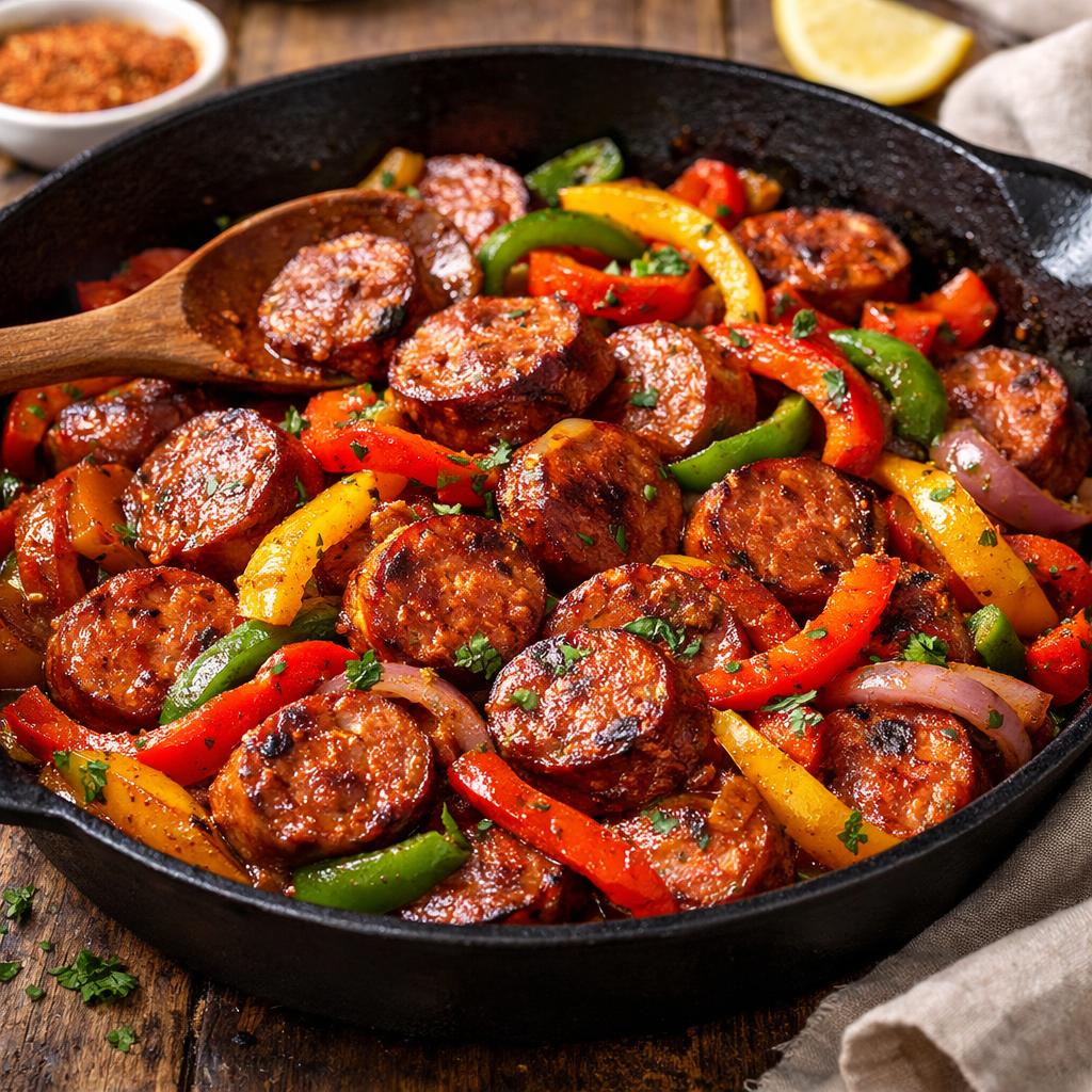 One Pan Cajun Sausage and Peppers