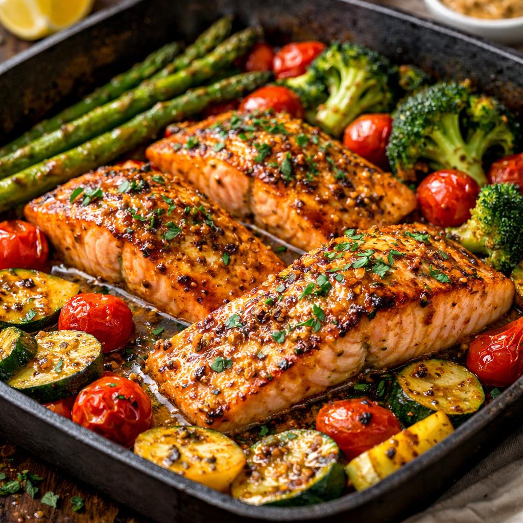 One Pan Dijon Mustard Salmon